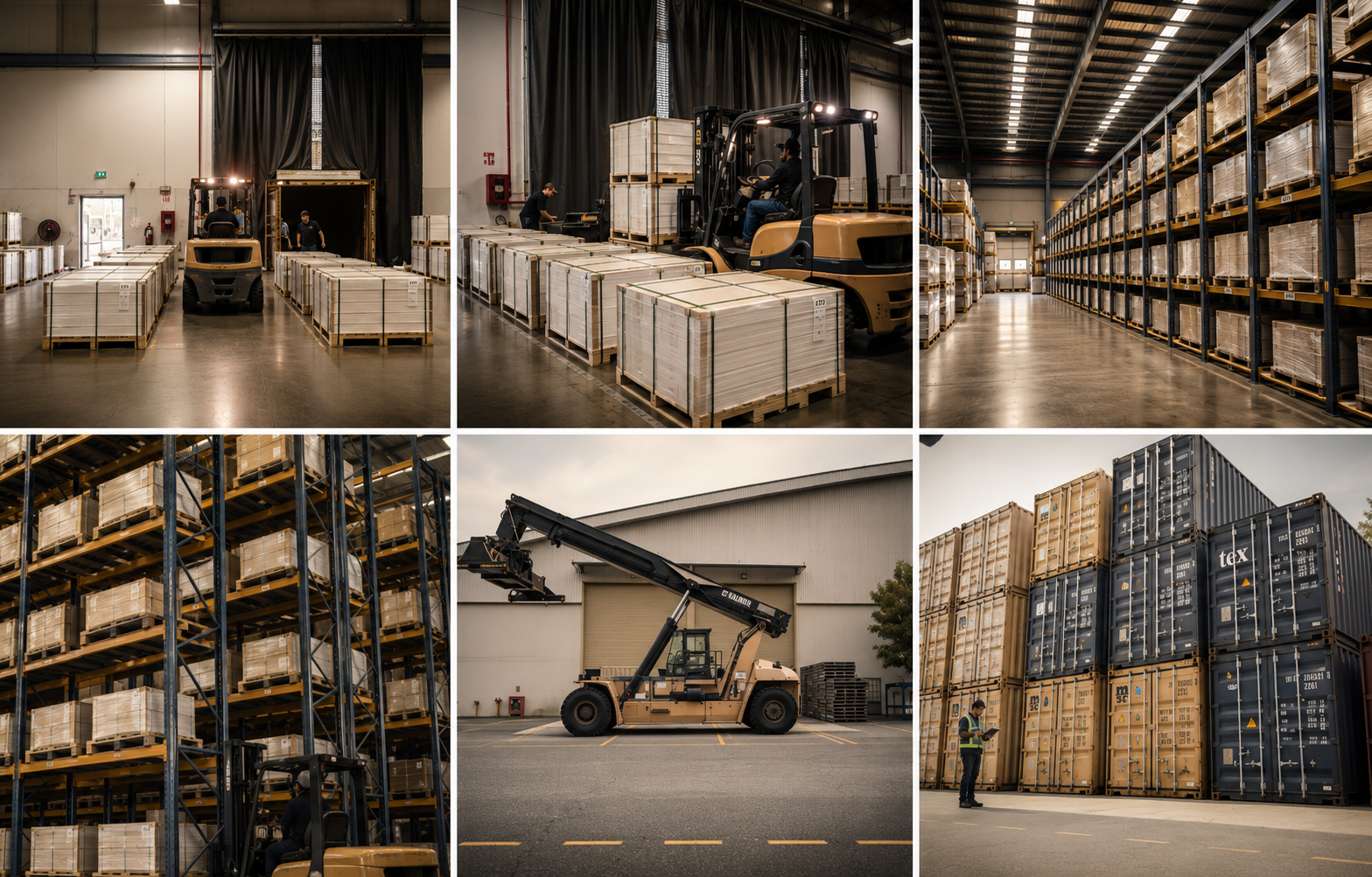 Outdoor manufacturing, warehousing and container export operations